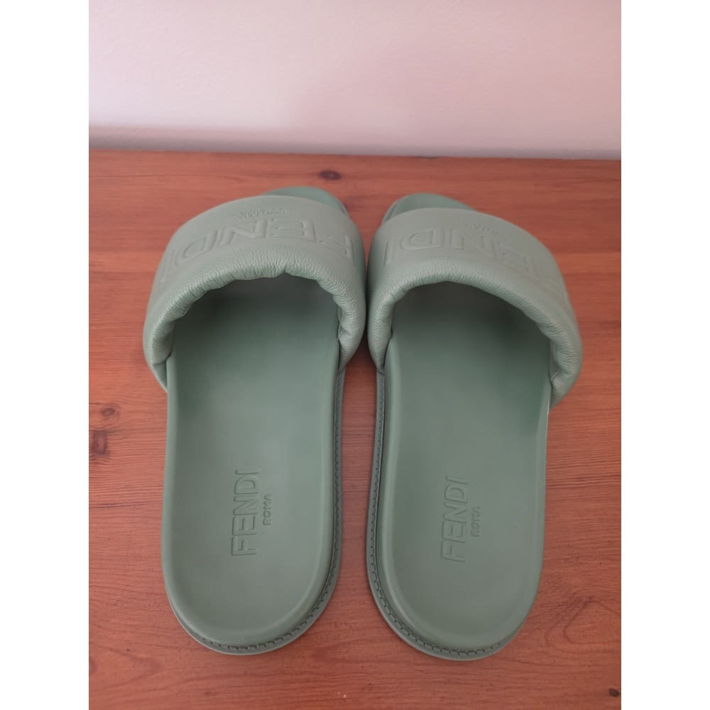 Authentic Fendi Roma Calf Leather Slides, Men's Sz 12 - Picture 7 of 8
